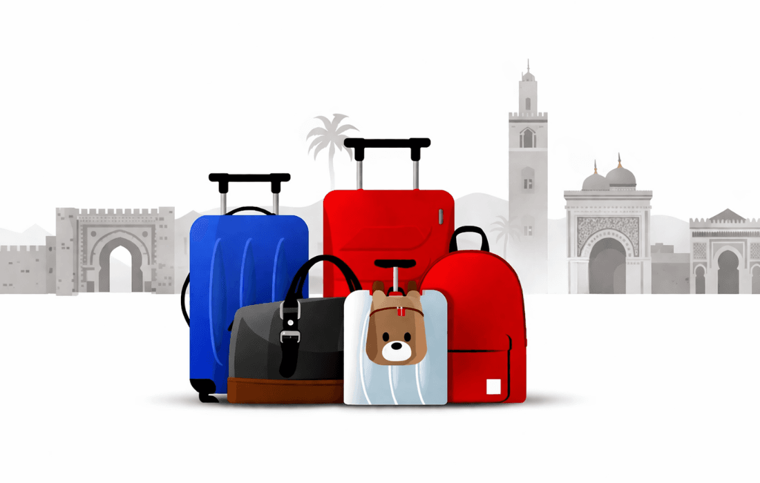 Luggage ready for a Marrakech transfer